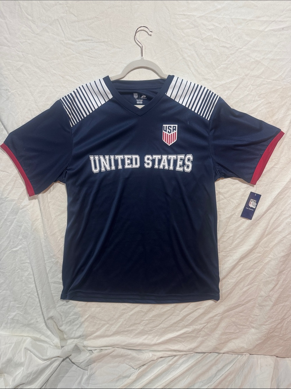 United States Navy Blue Men's Soccer Jersey with USA Crest